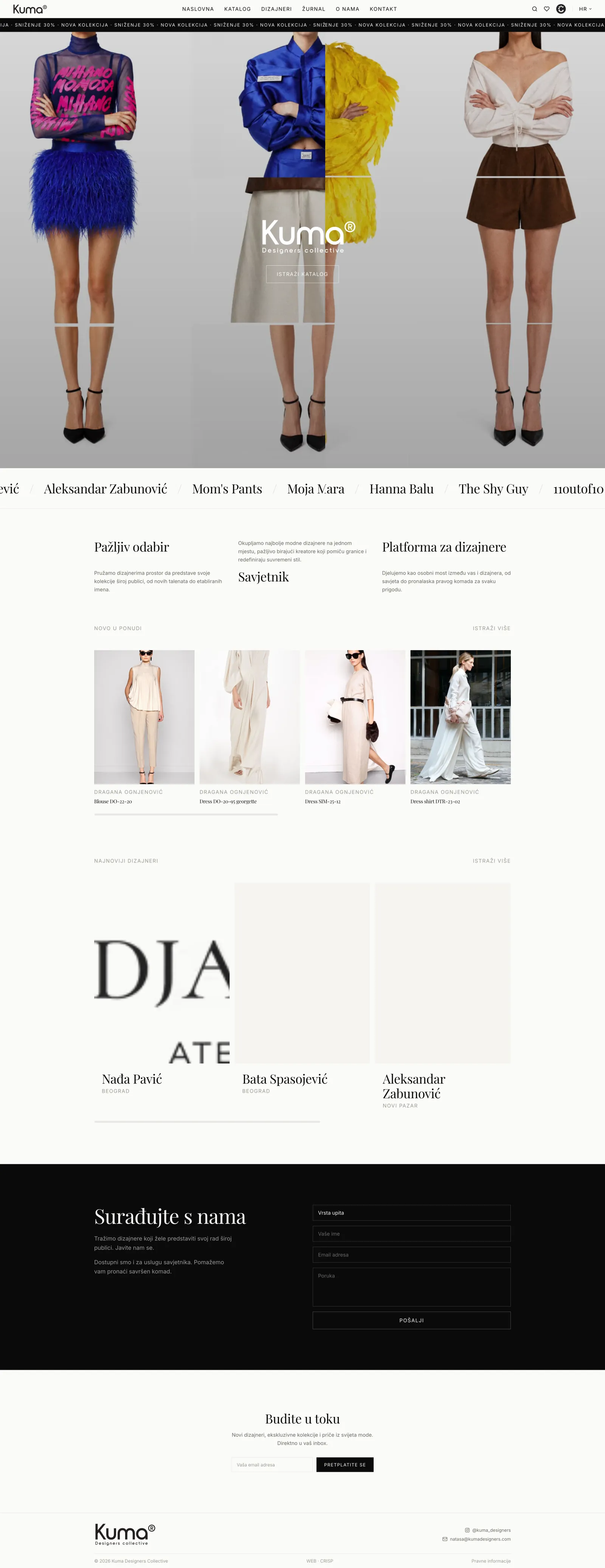 Kuma Designers, cijela stranica