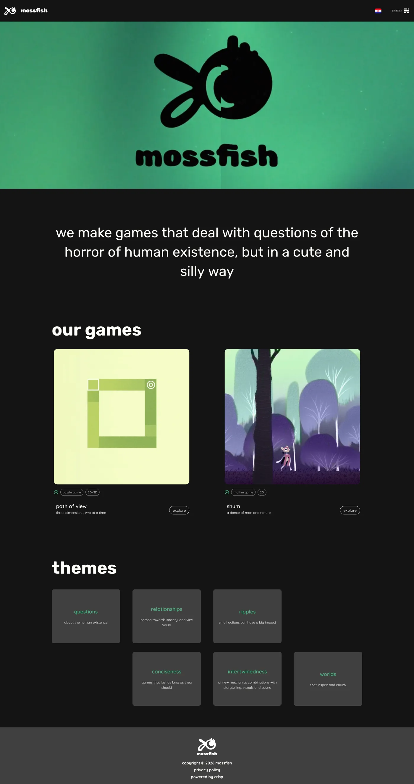 Mossfish Studio, full page