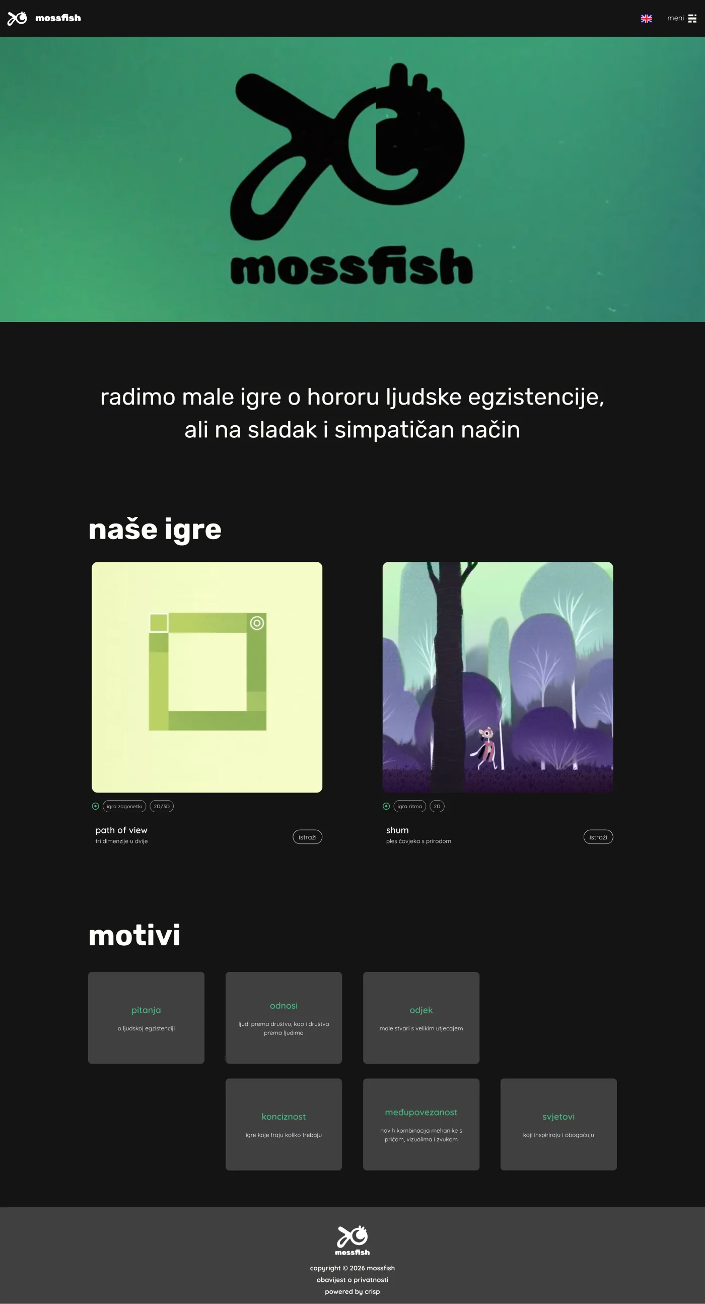 Mossfish Studio, cijela stranica